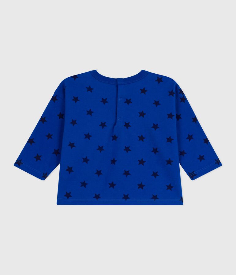 Camiseta de algod&oacute;n de manga larga con estampado de estrellas para beb&eacute; azul/azul