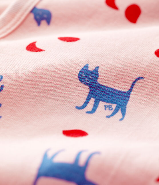 Pelele de bebé con estampado de fantasía sin pies de algodón rosa MINOIS/blanco MULTICO