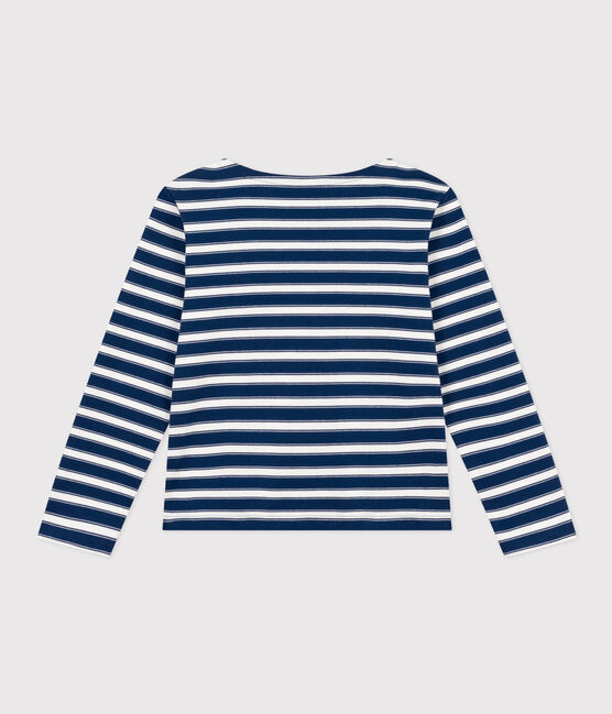 Marinera de algodón con botones para mujer azul MEDIEVAL/blanco MARSHMALLOW
