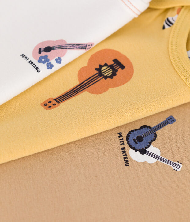 Juego de 3 bodis de algod&oacute;n de manga corta para beb&eacute; multicolor