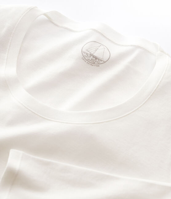 Camiseta de canalé ligero de mujer blanco MARSHMALLOW