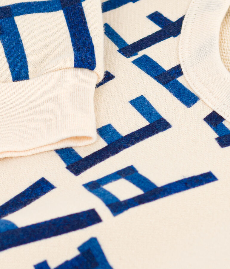 Sudadera de mulet&oacute;n estampada para beb&eacute; crudo/multicolor