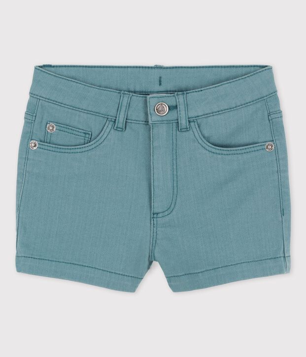 Shorts de tejido vaquero para ni&ntilde;a verde