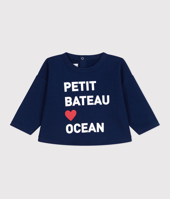 Sudadera lisa de algodón para bebé azul MEDIEVAL
