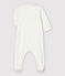 Pijama enterizo de algodón ecológico de bebé niña blanco MARSHMALLOW/gris TEMPETE