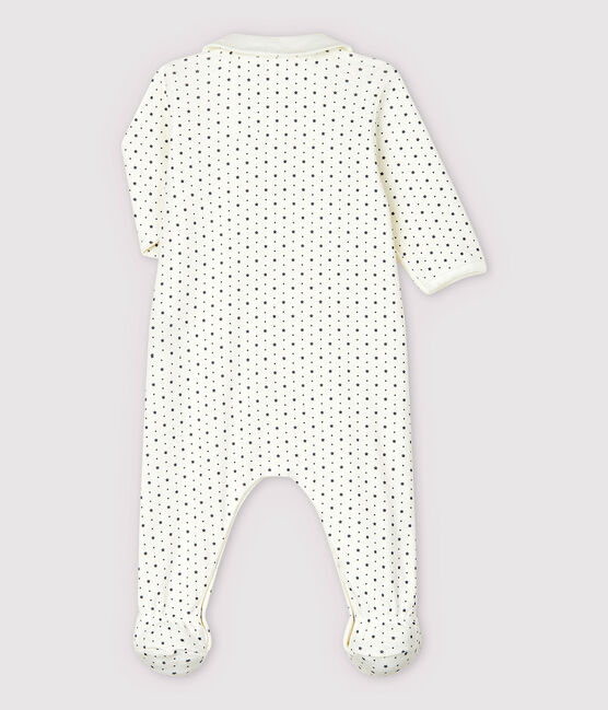 Pijama enterizo de algodón ecológico de bebé niña blanco MARSHMALLOW/gris TEMPETE
