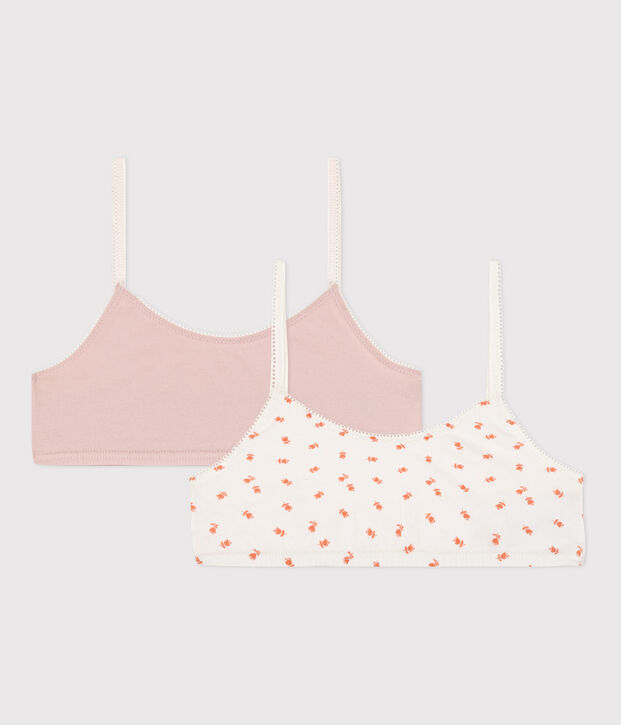 Juego de 2 tops de algod&oacute;n y elastano con flor para ni&ntilde;a multicolor