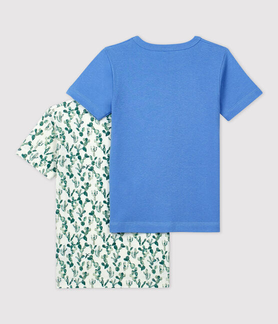 Lote de 2 camisetas de manga corta con estampado de cactus de algodón y lino de niño variante 1