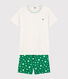 Pijama corto blanco con estrellas de canalé unisex