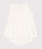 Vestido blanco de manga corta de nido de abeja y pololo para bebé blanco MARSHMALLOW