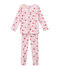 Pijama con flores estampadas para niña rosa VIENNE/blanco MULTICO