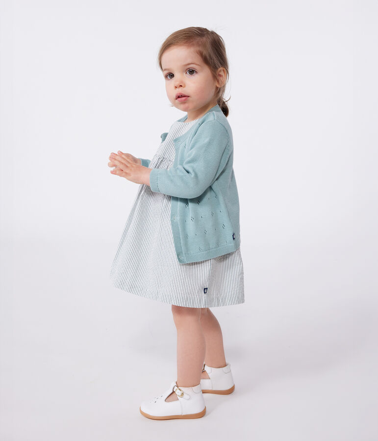 C&aacute;rdigan de algod&oacute;n de punto de fantas&iacute;a para beb&eacute; verde