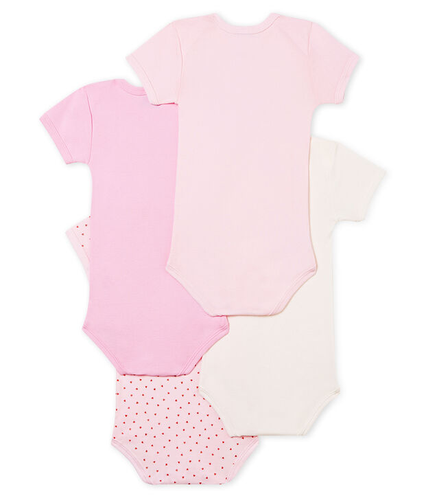 Cuatro bodis para beb&eacute; ni&ntilde;a multicolor