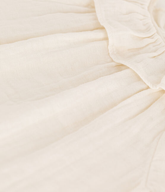 Blusa de gasa de algodón para niña blanco MARSHMALLOW