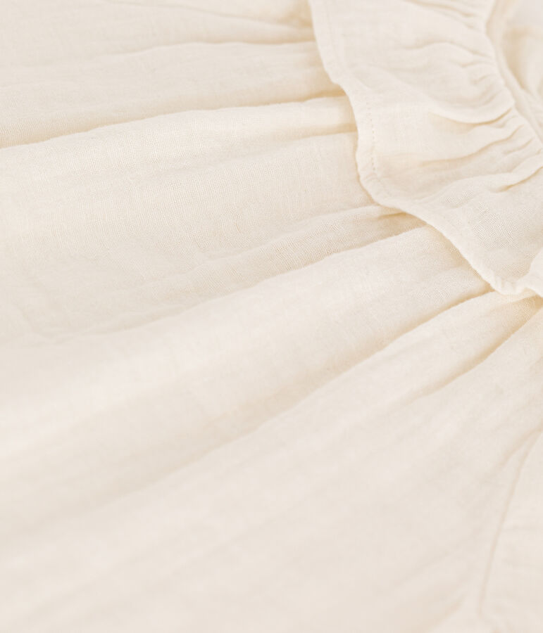 Blusa de gasa de algod&oacute;n para ni&ntilde;a blanco MARSHMALLOW