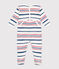 Pijama de algodón a rayas con abertura trasera para bebé blanco ECUME/ INCOGNITO/ MULTICO