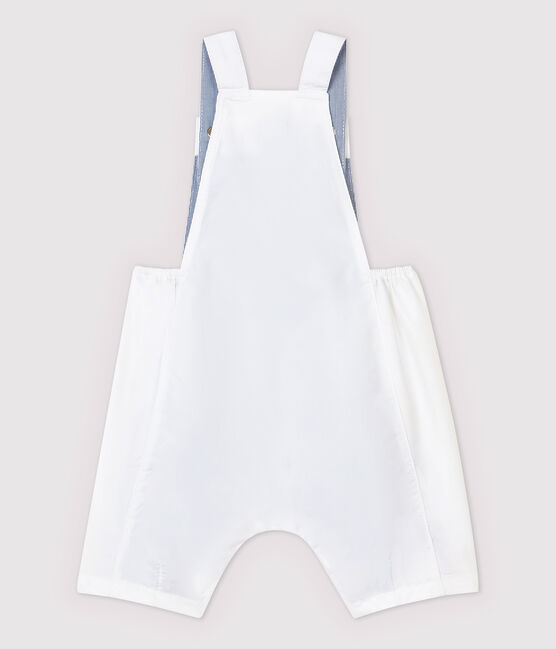 Peto corto de sarga irresistible de bebé niño blanco ECUME