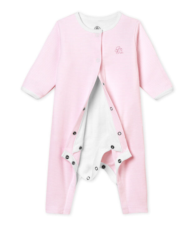 El Bodi pijama beb&eacute; mixto rosa/blanco