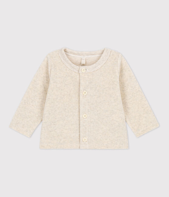 Cárdigan de terciopelo de algodón para bebé beige MONTELIMAR CHINE