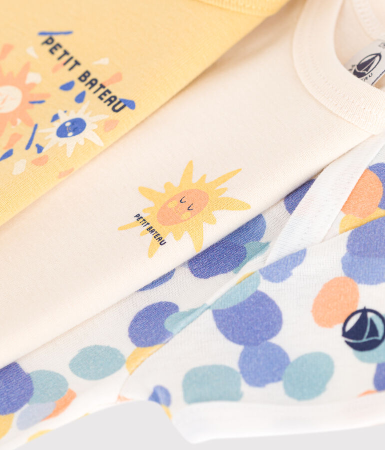 Juego de 3 bodis de algod&oacute;n de manga corta para beb&eacute; variante 2