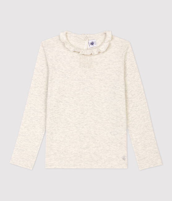 Camiseta de manga larga de algodón de niña beige MONTELIMAR CHINE