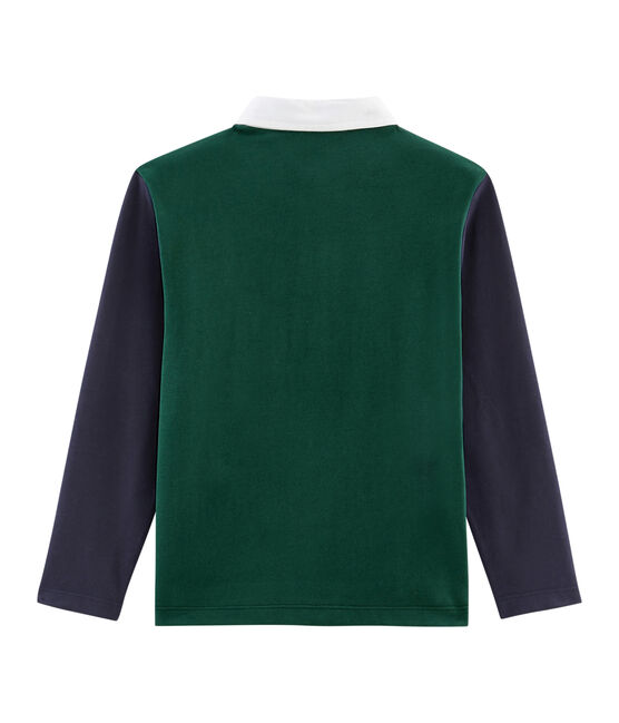 Polo de rugby para niño verde SOUSBOIS/azul SMOKING