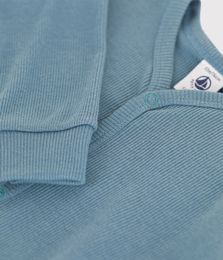 Pelele sin pies de algod&oacute;n y lyocell para beb&eacute; azul