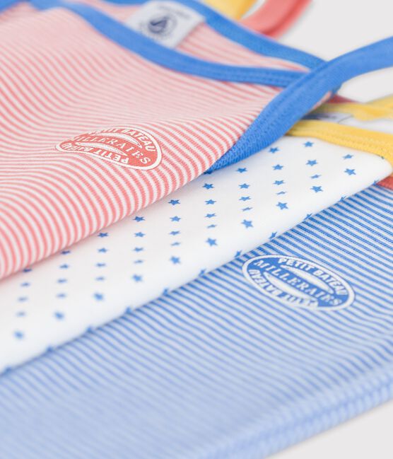 Juego de 3 camisas de tirantes milrayas de algodón orgánico de niña variante 1