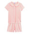 Pijama corto de punto para niña blanco MARSHMALLOW/rosa ROSAKO