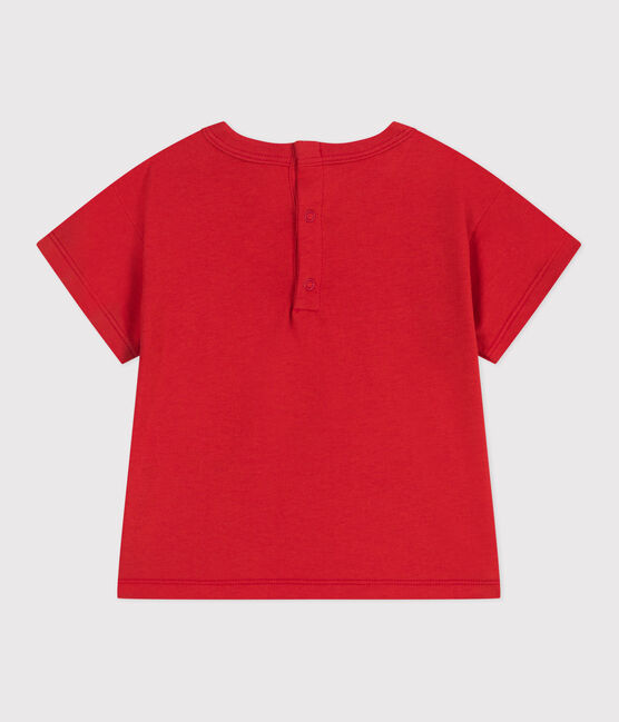 Camiseta lisa de manga corta de algodón para bebé rojo AURORA