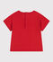 Camiseta lisa de manga corta de algodón para bebé rojo AURORA