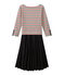 Vestido de mujer trampantojo tricolor beige COQUILLE/azul SMOKING/ TERKUIT
