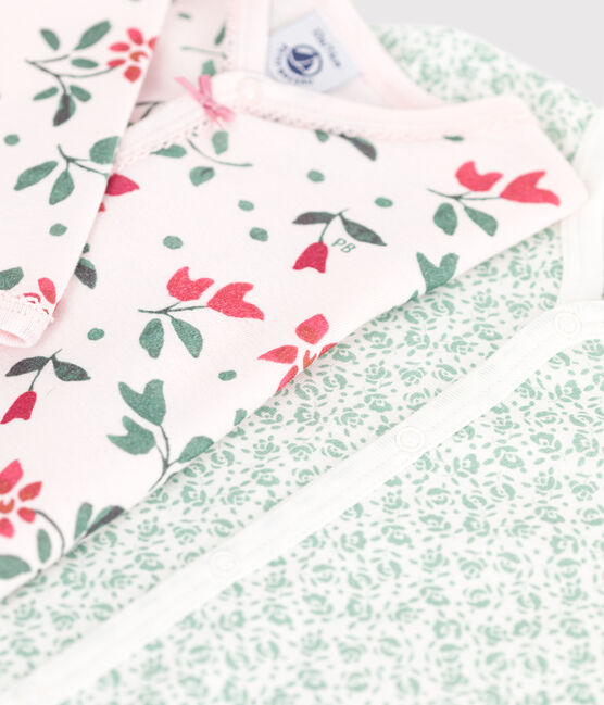 Juego de 2 pijamas de algodón con flores para bebé variante 1