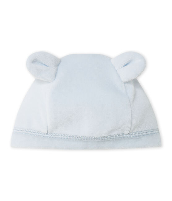 Gorro de nacimiento en terciopelo para bebé unisex azul FRAICHEUR