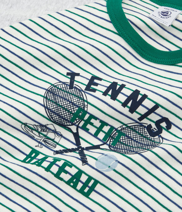 Pijama manga corta de punto para ni&ntilde;o blanco MARSHMALLOW/blanco MULTICO