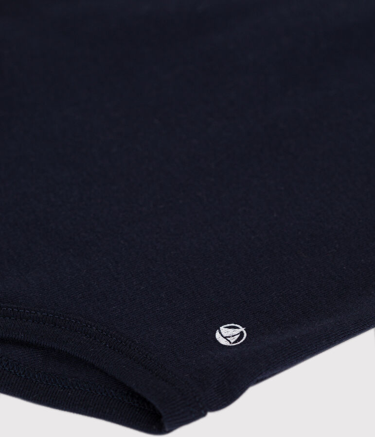 Body de algod&oacute;n de manga corta con cuello de polo para beb&eacute; azul