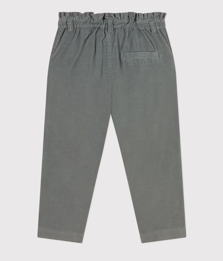 Pantal&oacute;n recto de terciopelo para ni&ntilde;a verde