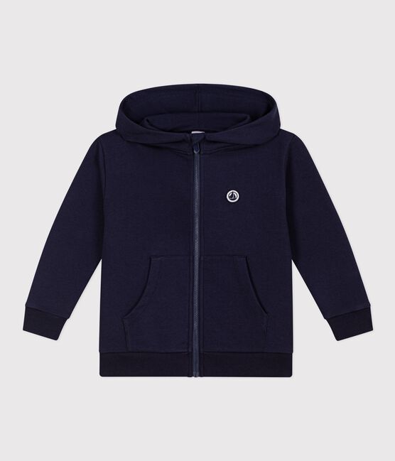 Sudadera infantil de algodón con capucha y cremallera azul SMOKING