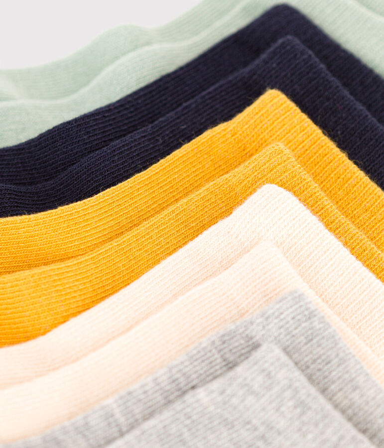 5 pares de calcetines de algod&oacute;n lisos para beb&eacute; multicolor