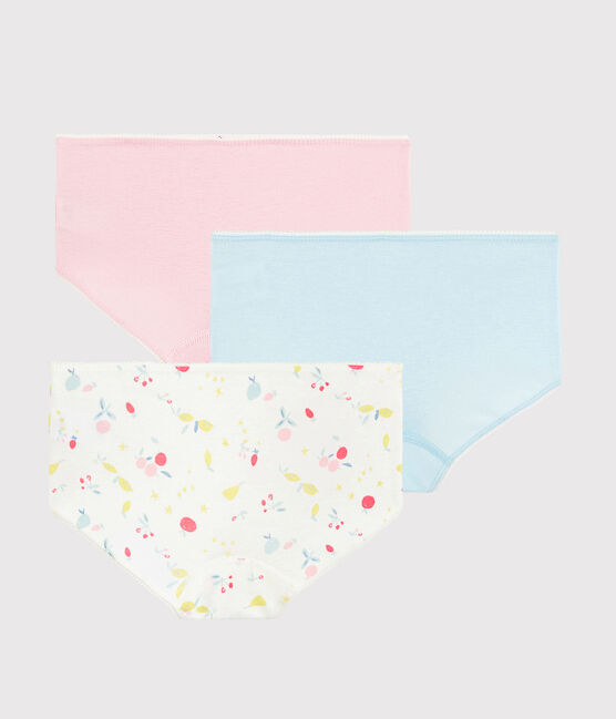 Lote de 3 culottes con estampado de frutas de algodón ecológico de niña variante 1