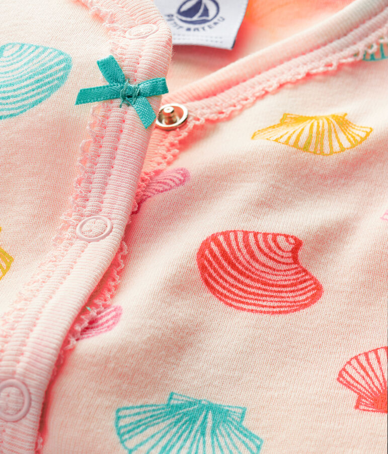 Pijama de punto para beb&eacute; de ni&ntilde;a rosa/multicolor