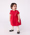 Vestido liso de algodón de manga corta y pololo para bebé rojo TERKUIT