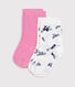 2 pares de calcetines de algodón con estampado de flores para bebé
