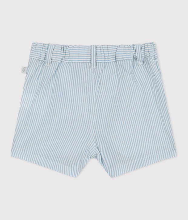 Shorts de algod&oacute;n a rayas para beb&eacute; azul/azul