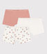 Juego de 3 culottes de algodón con flores para niña