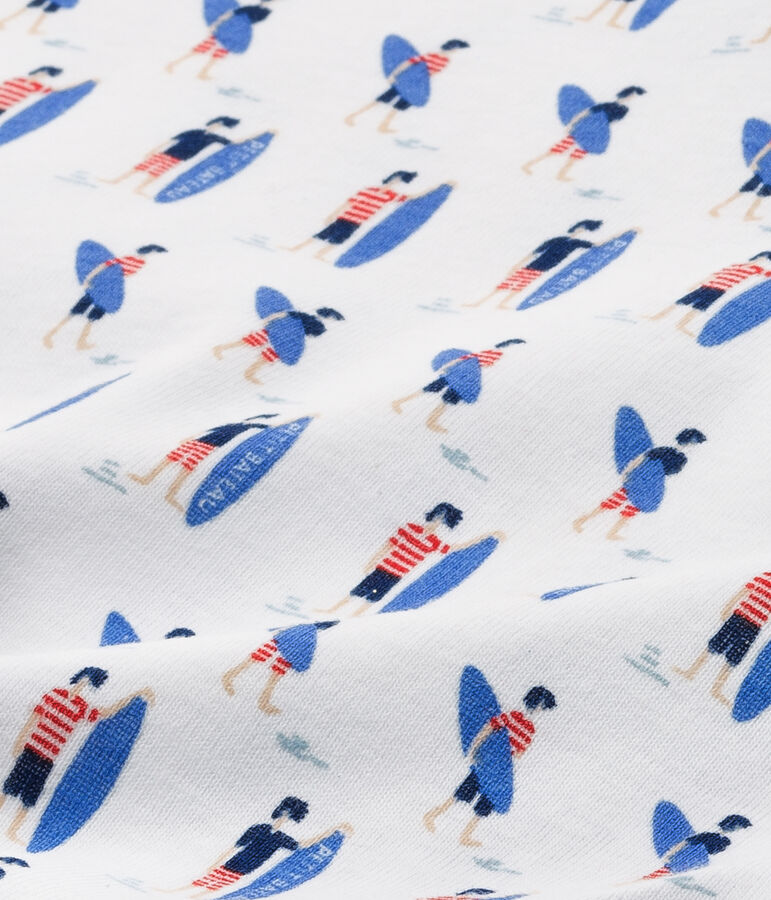 Camiseta estampada para ni&ntilde;o blanco/azul