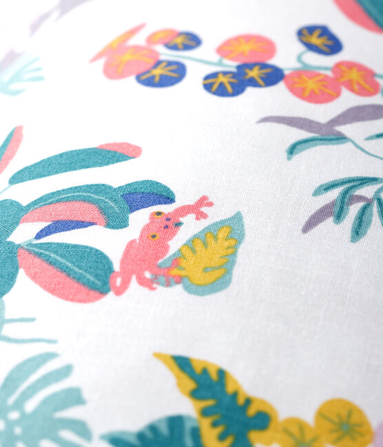 Cojín con estampado de jungla de popelina blanco MARSHMALLOW/blanco MULTICO