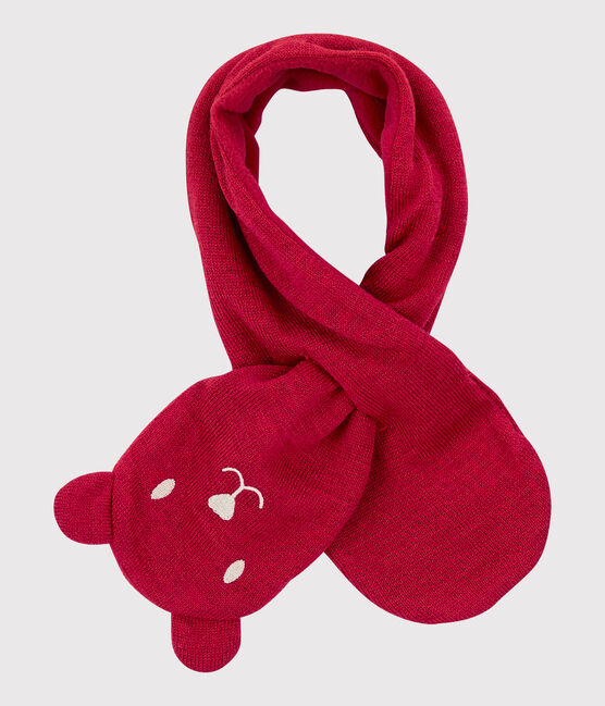 Bufanda para bebé con forro de microfibra polar rojo TERKUIT