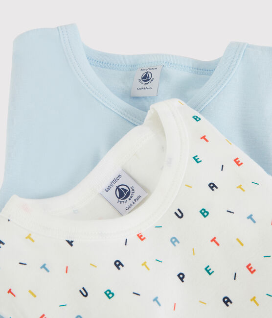Juego de 2 camisetas de manga larga de niño de algodón orgánico variante 1