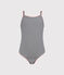 Traje de baño 1 pieza para niña azul ABYSSE/blanco LAIT
